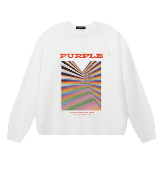 Purple Men's Long-Sleeve T-shirt Sweatshirt 1127