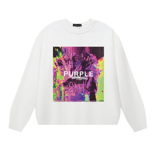 Purple  Men's Long-Sleeve T-shirt Sweatshirt 1121