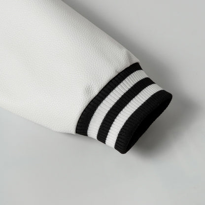 Chrome Hearts Varsity Jacket - Black White Gothic Baseball Coat 2206