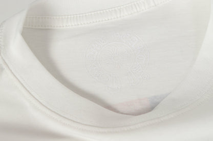 Chrome Hearts Logo Flag Long Sleeve Tee - Black White Gothic Street T-Shirt K2126